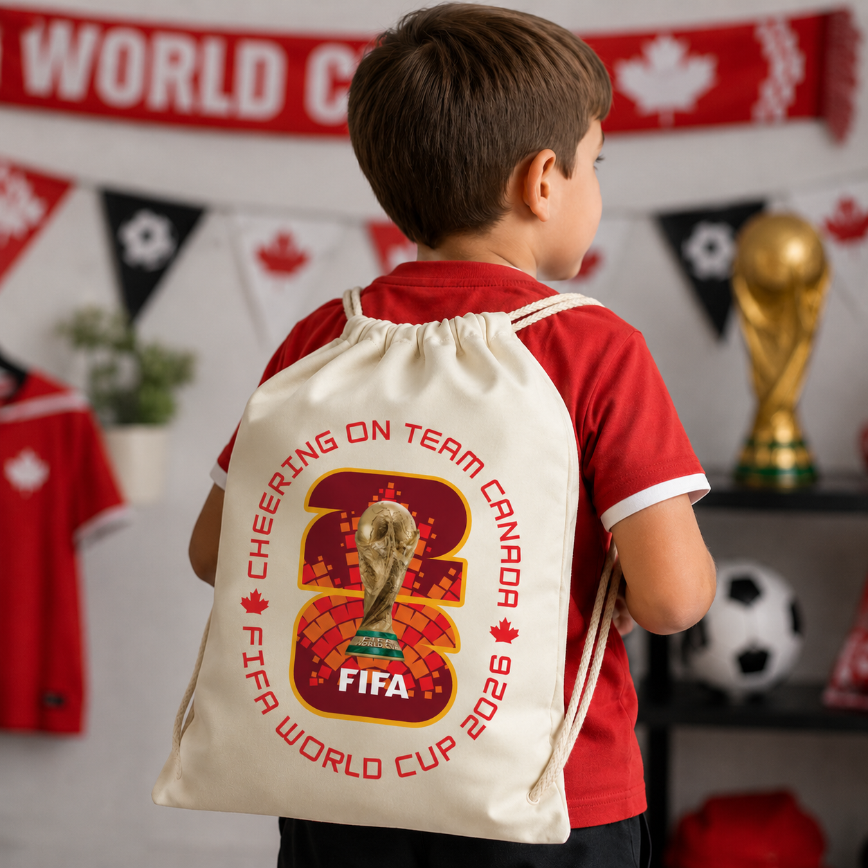FIFA World Cup Team Canada Soccer Drawstring Backpack